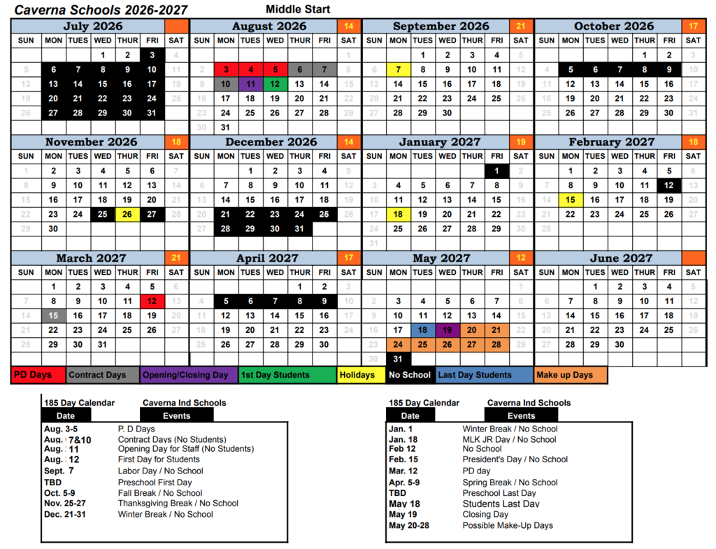 26-27School Calendar