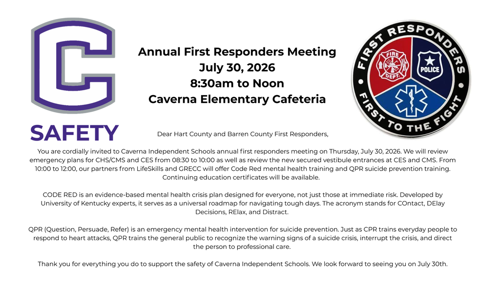 First Responder Informational flyer