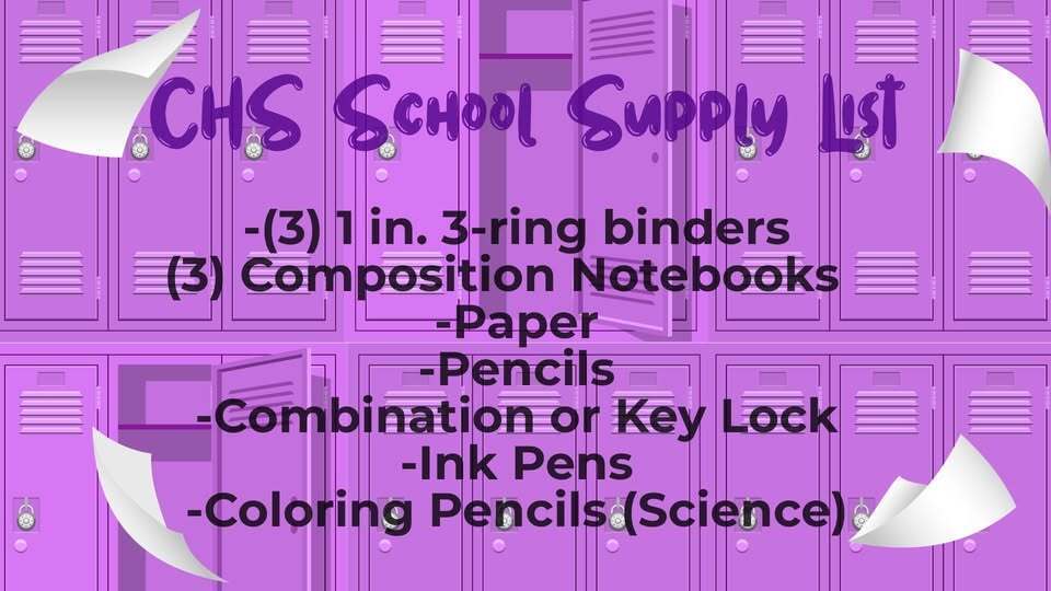 CHS Supply List