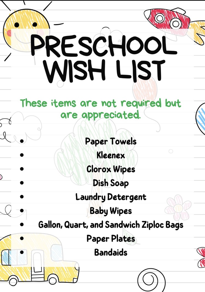 preschool wishlist
