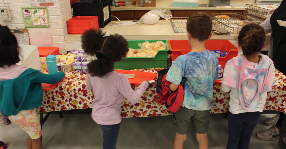 Students getting lunch