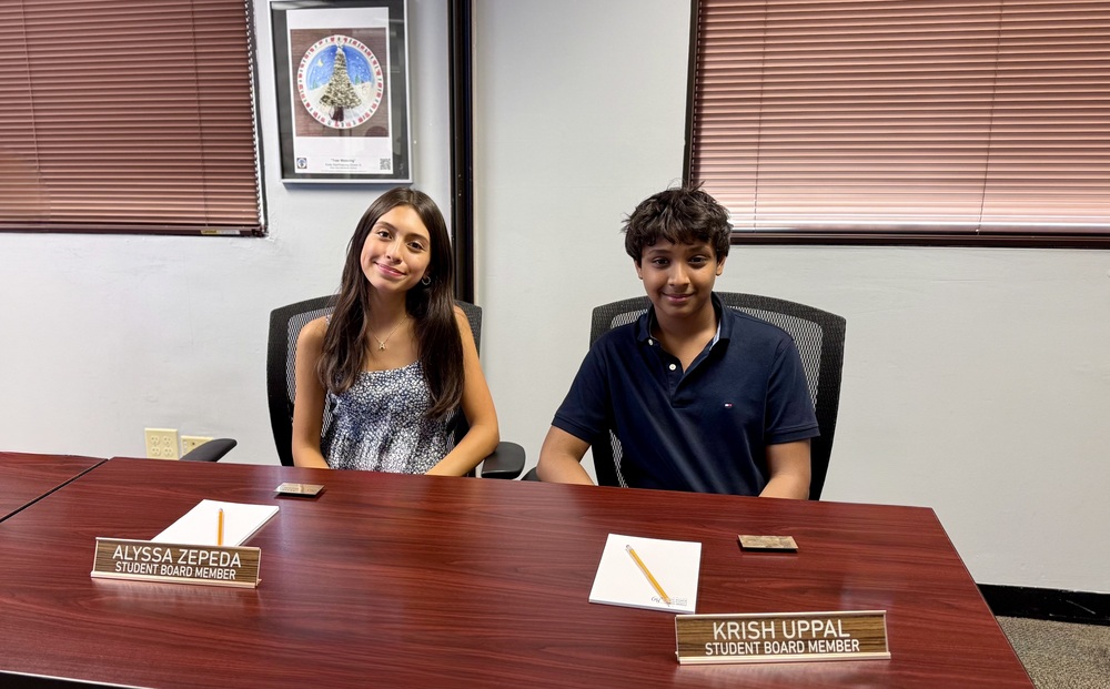 CCSD 89 Student Board Members Alyssa Zepeda and Krish Uppal