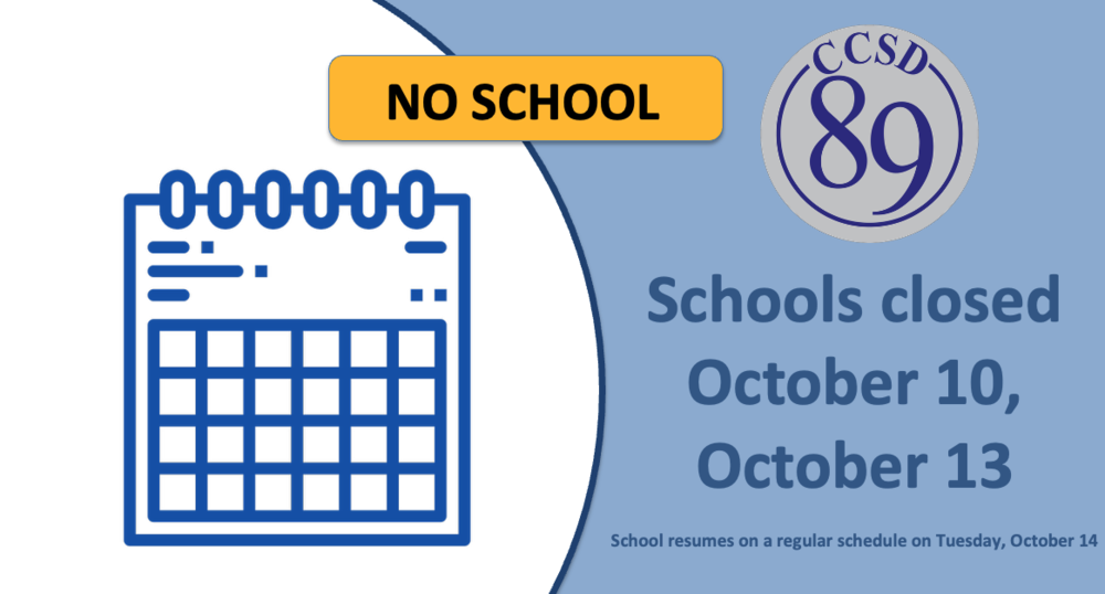 No school October 10, 13