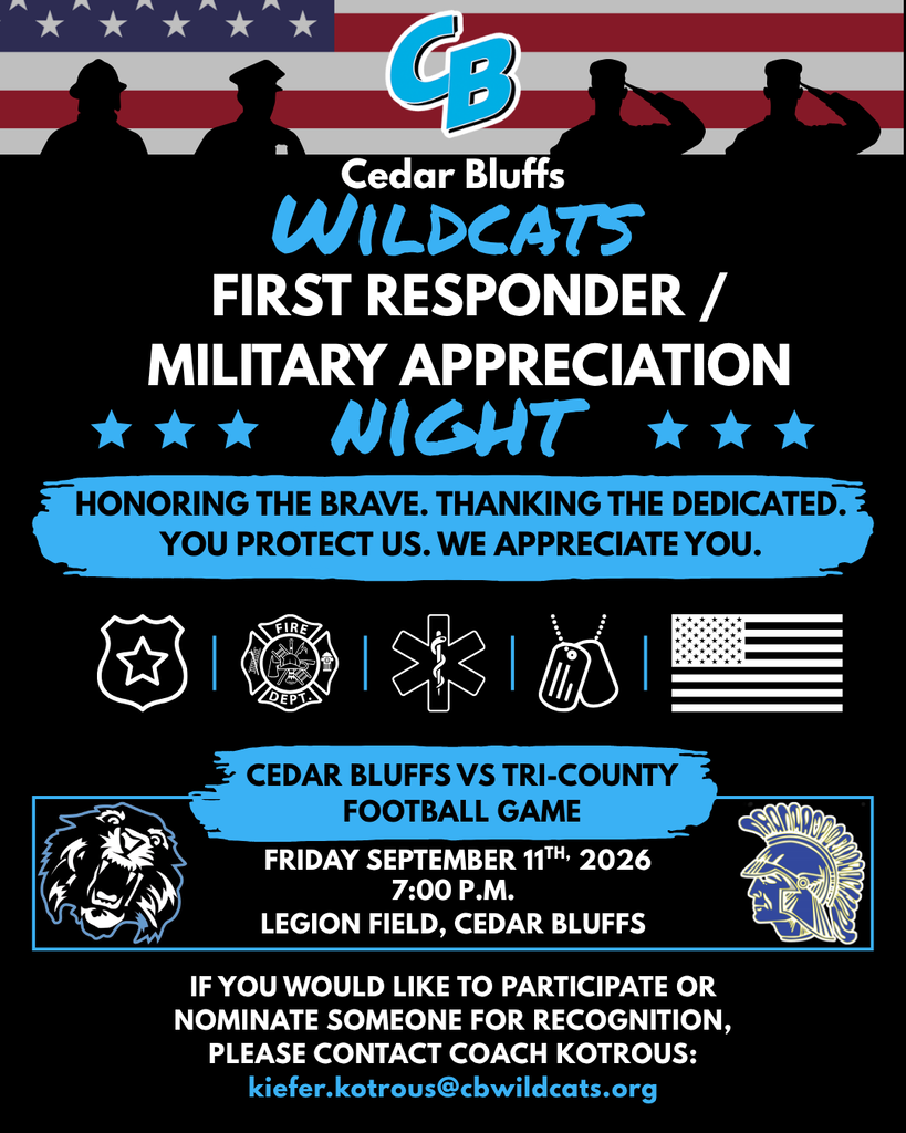 HS Football First Responder/Military Appreciation Night, September 11, 2026