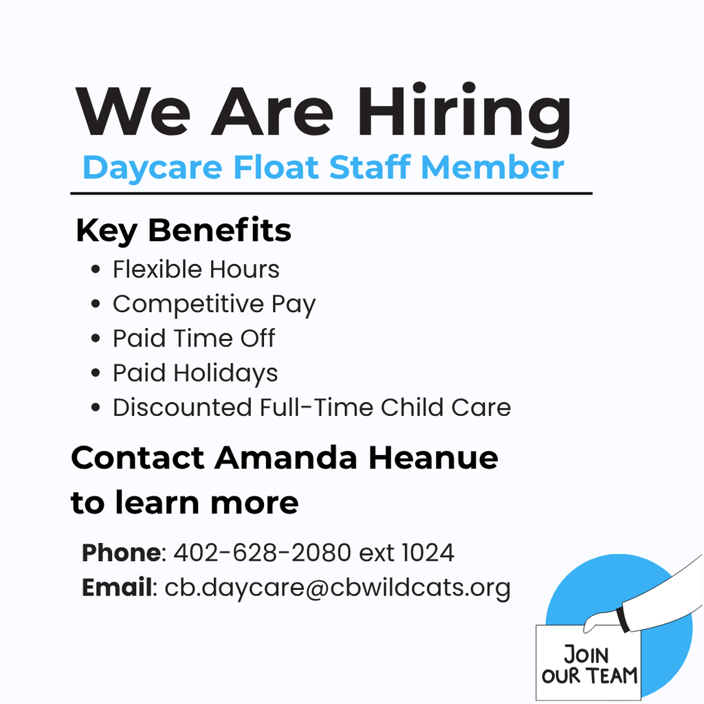 Daycare Float Staff Member hiring post