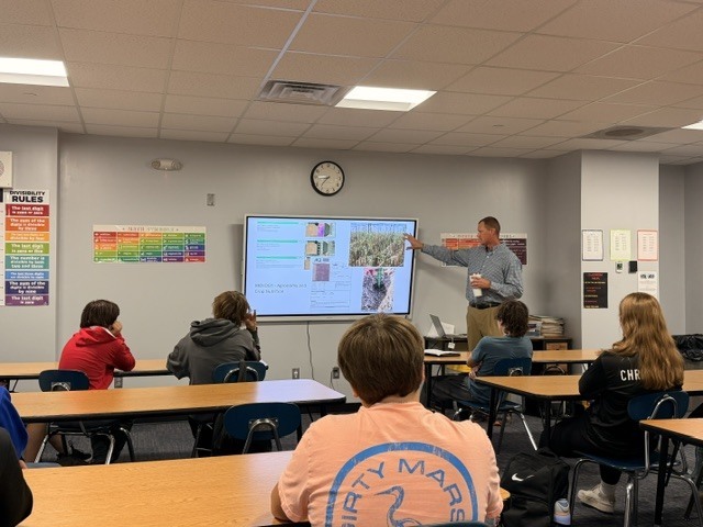 Mr. Hanson presenting to Career Development class