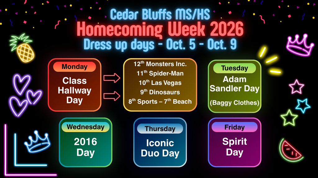 Middle and High School Homecoming Week, Dress Up Day 2026