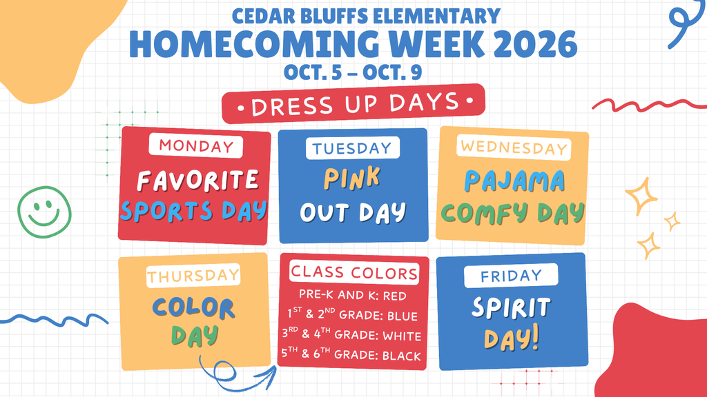 Elementary Homecoming 2026 Dress Up Days
