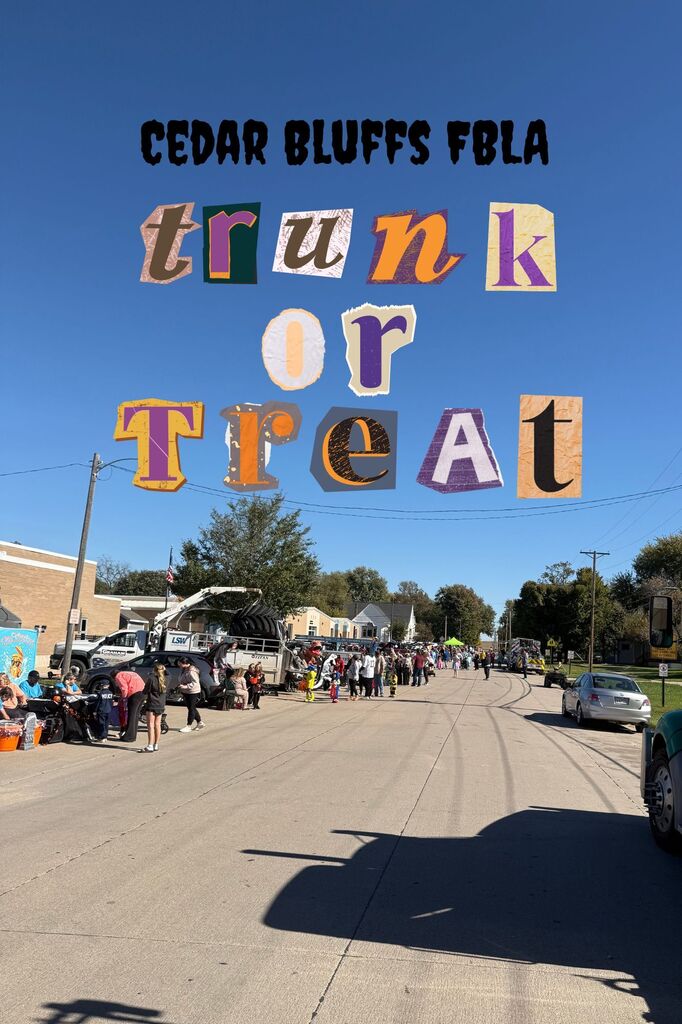 Cedar Bluffs FBLA Trunk or Treat flyer