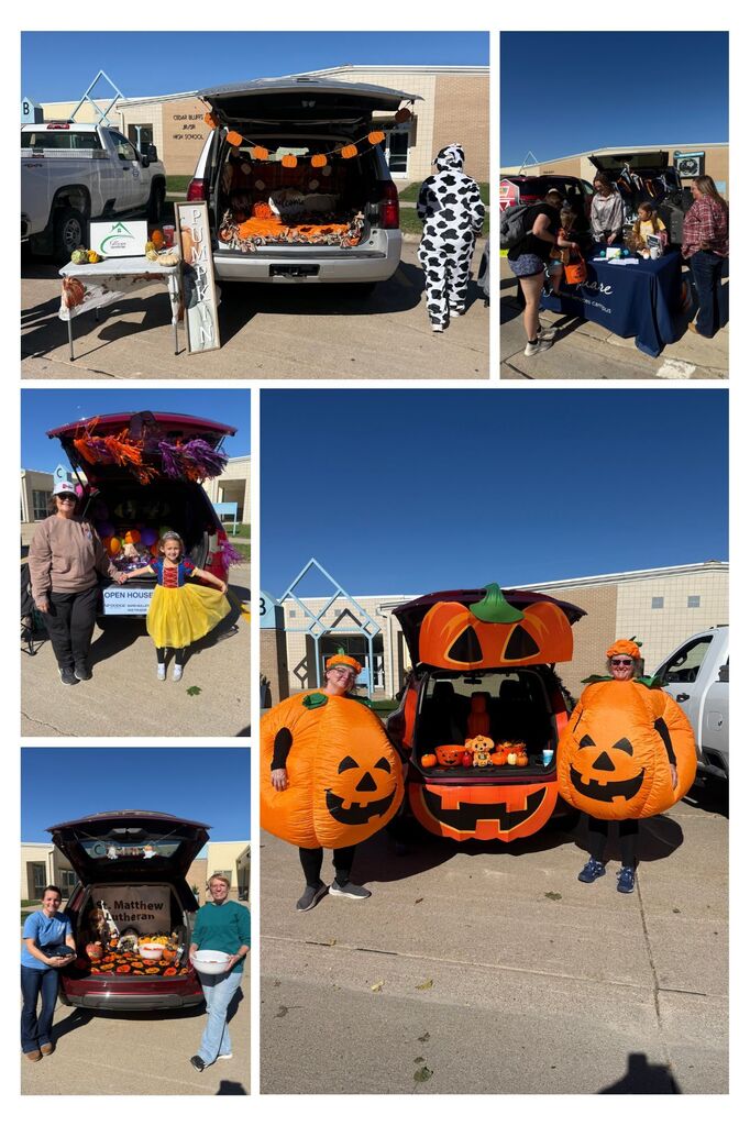 Collage of businesses and organizations participating in Trunk or Treat