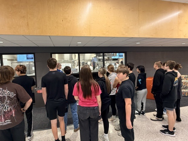 Students viewing culinary classrooms