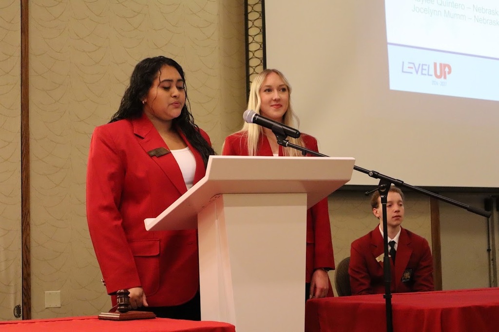 SkillsUSA student giving speech