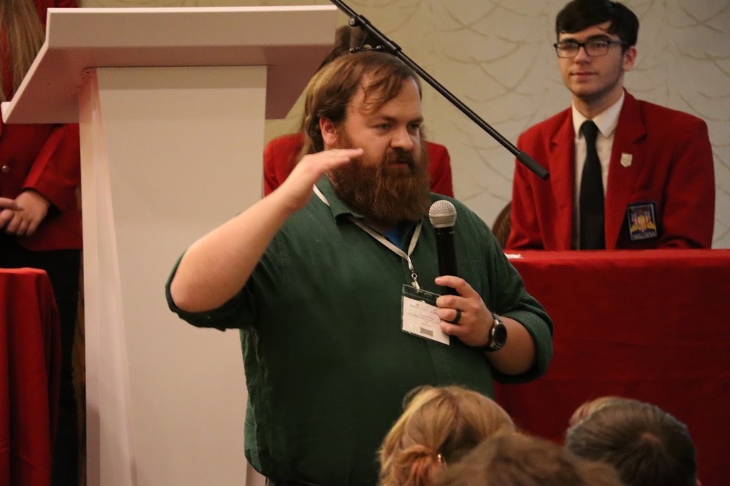 Mr. Zink giving speech to SkillsUSA students