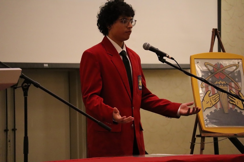 SkillsUSA student giving speech