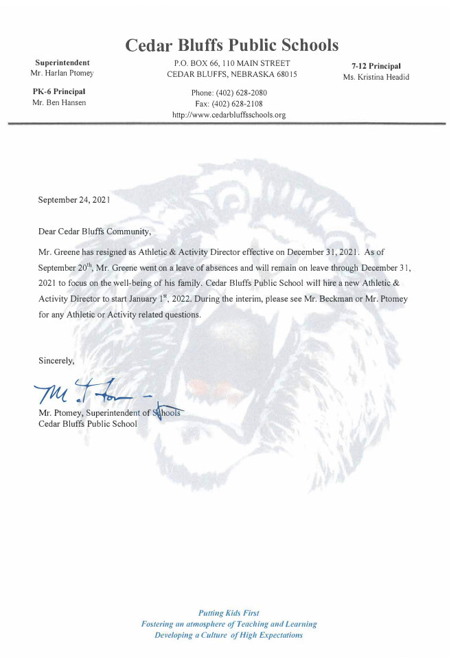 Greene resignation 
