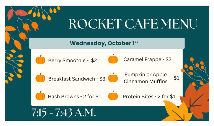 Rocket Cafe Menu