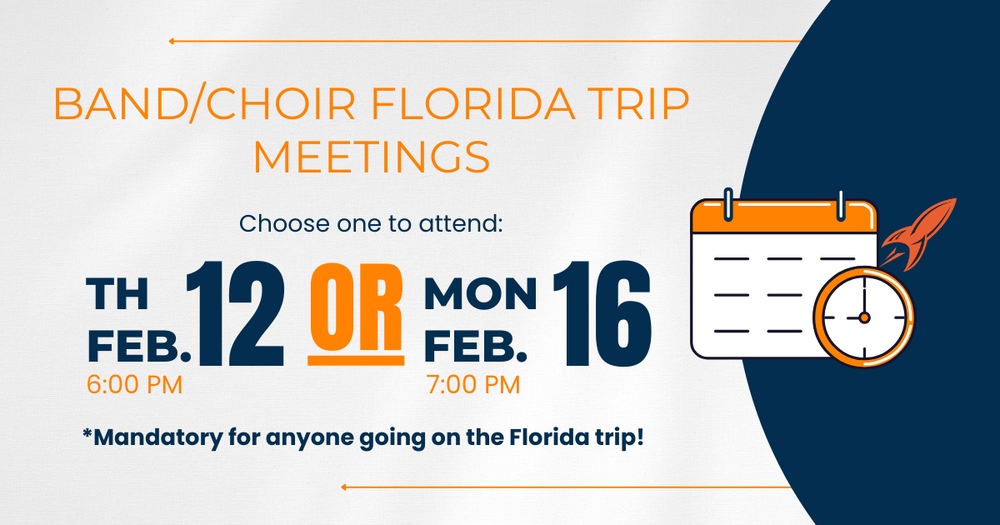 Band/Choir Florida Trip Meeting
