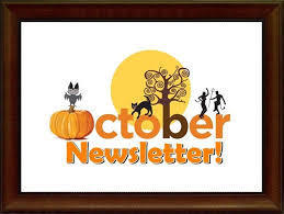 fall colors, pumpkins and words, October newsletter