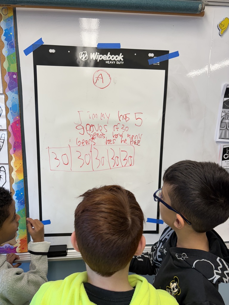 students at white board