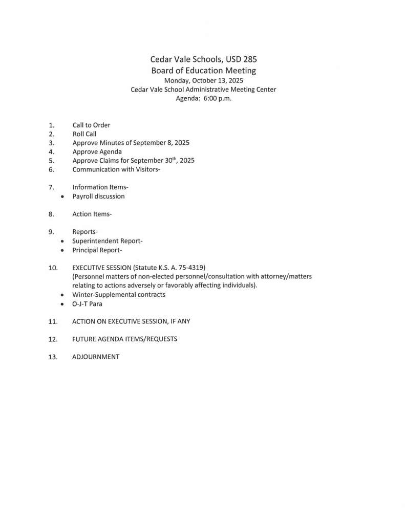 BOE Meeting Oct