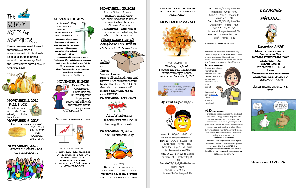 November Blimey Notes 