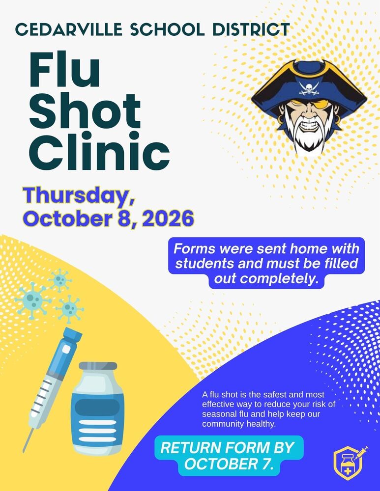Cedarville Schools Flu Shot Clinic on Thursday, October 8, 2026