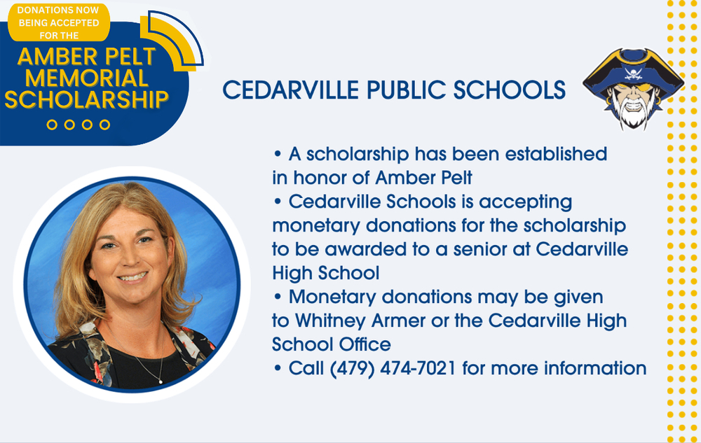 Donations Now Being Accepted for the Amber Pelt Memorial Scholarship Cedarville Public Schools