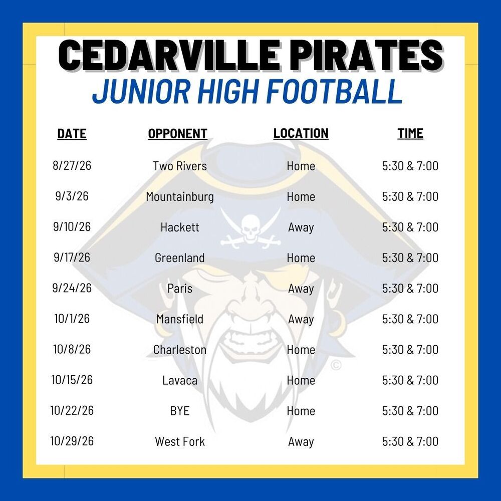 Jr. High Football Schedule