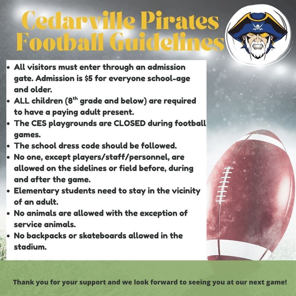 Guidelines for attending football games at Cedarville