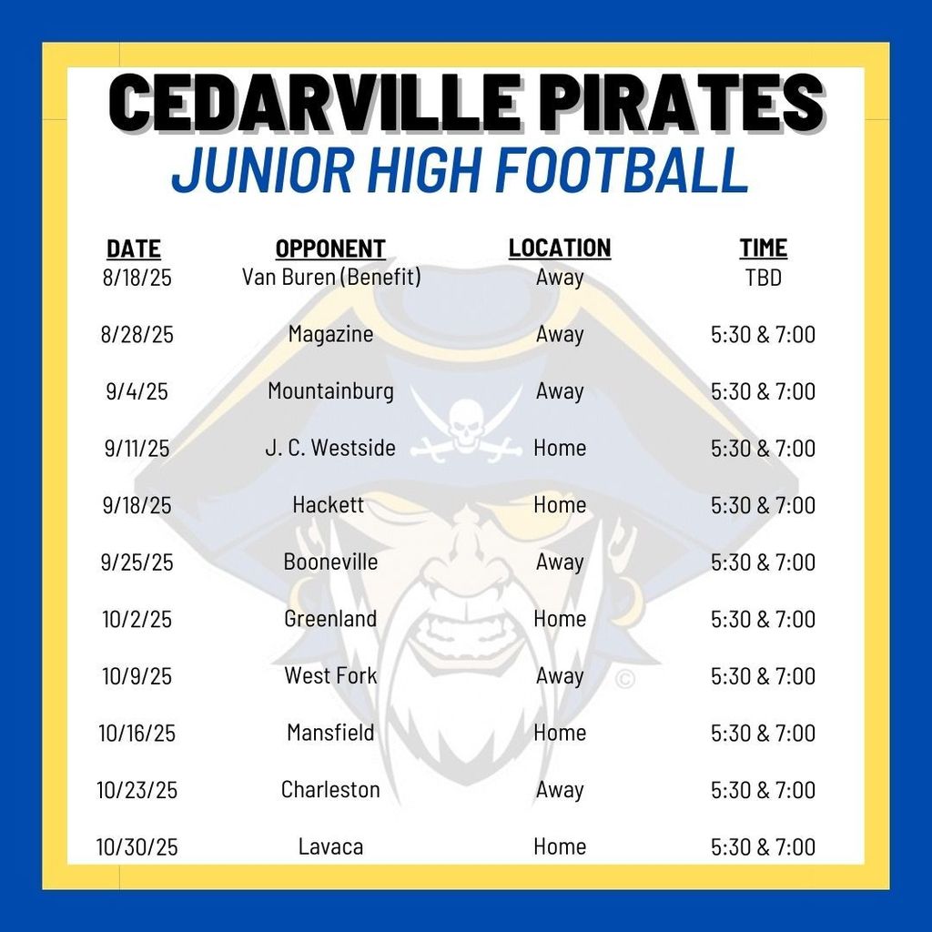 Junior High Football Schedule