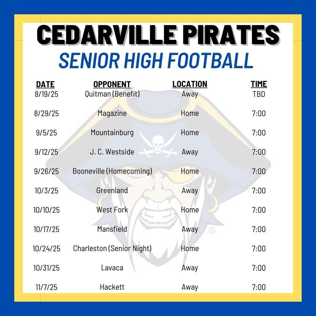 Senior High Football Schedule