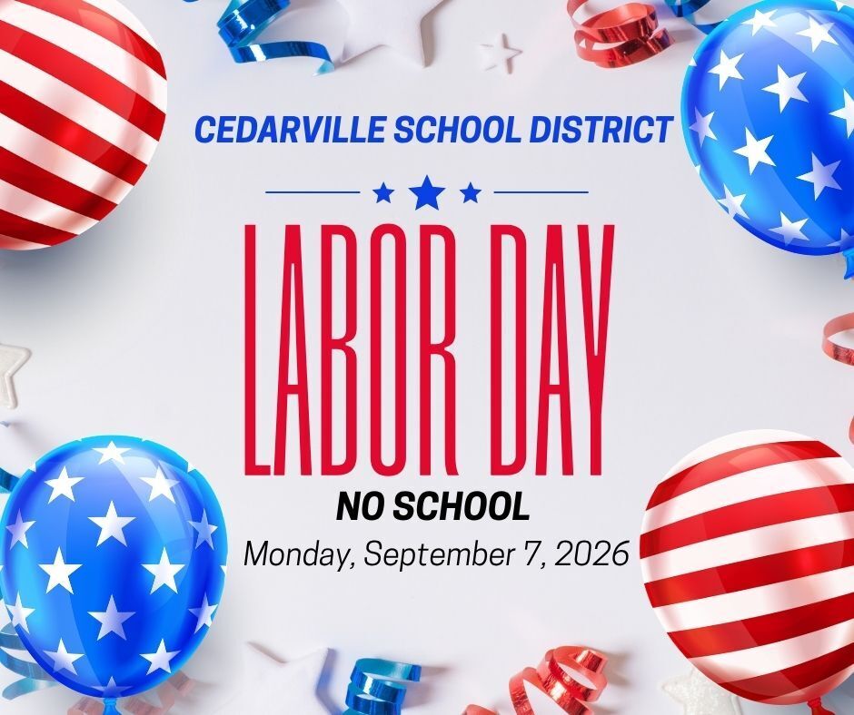 No school for Labor Day, September 7