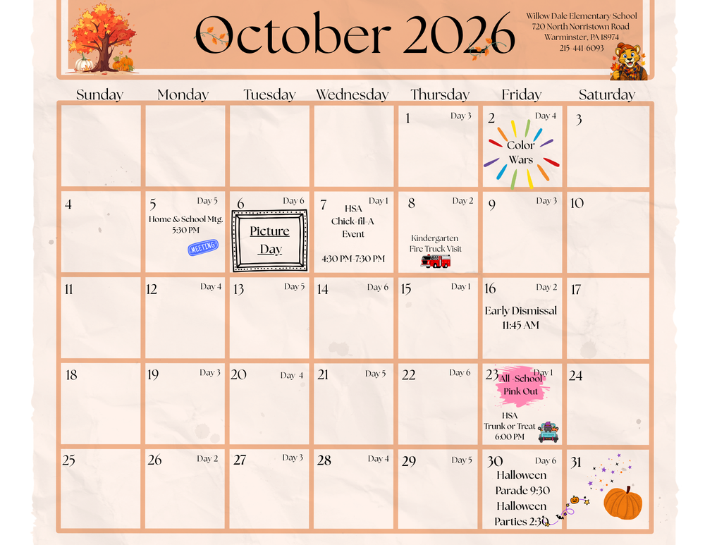 October 2026 Calendar
