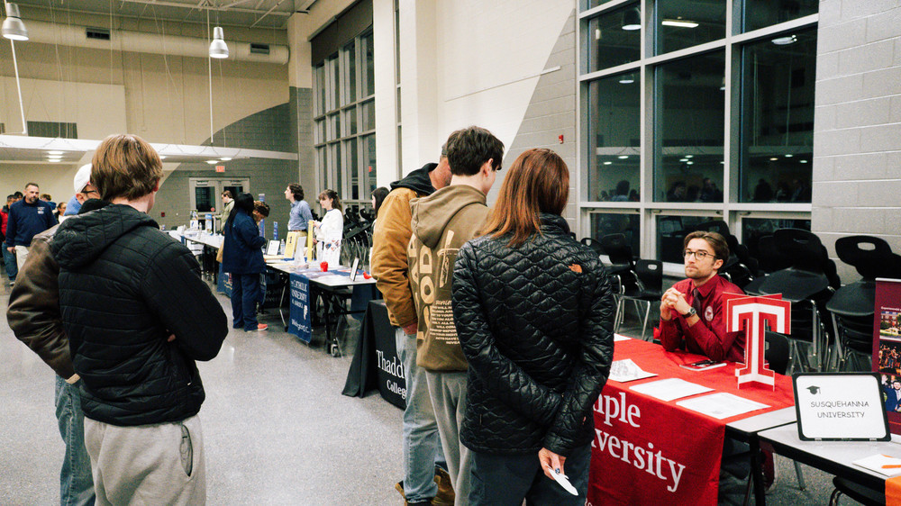 Parents and students attending the WTHS College Fair on March 6, 2026