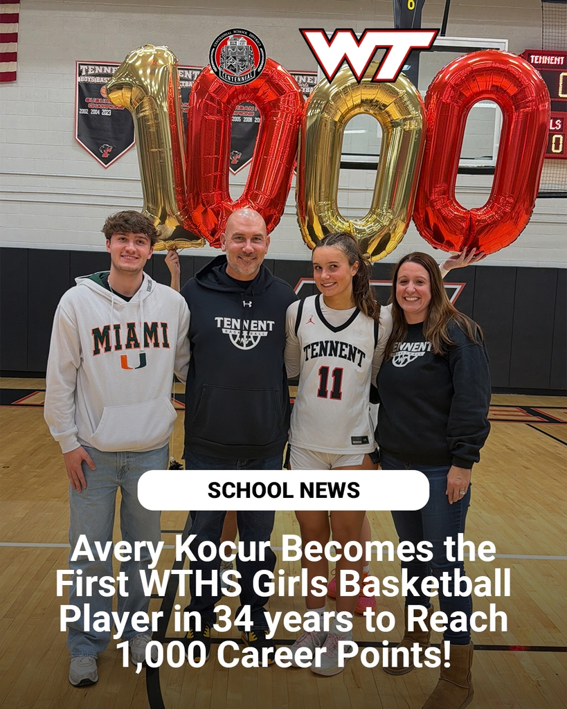 WTHS Girls basketball player Avery Kocus with her brother, father, and mother