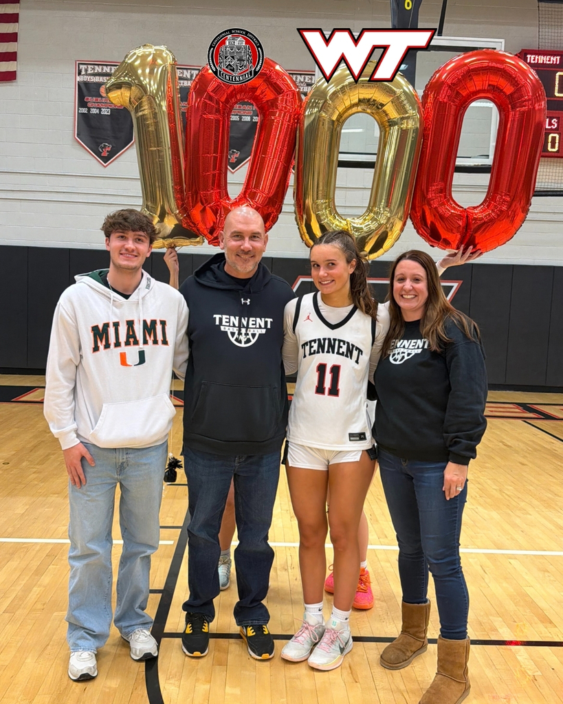 WTHS Girls basketball player Avery Kocus with her brother, father, and mother