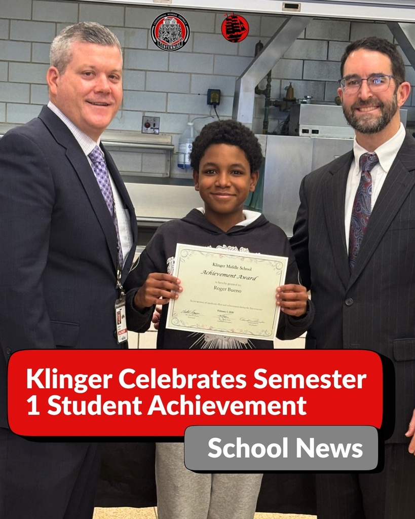 Klinger students and administration celebrating their achievements