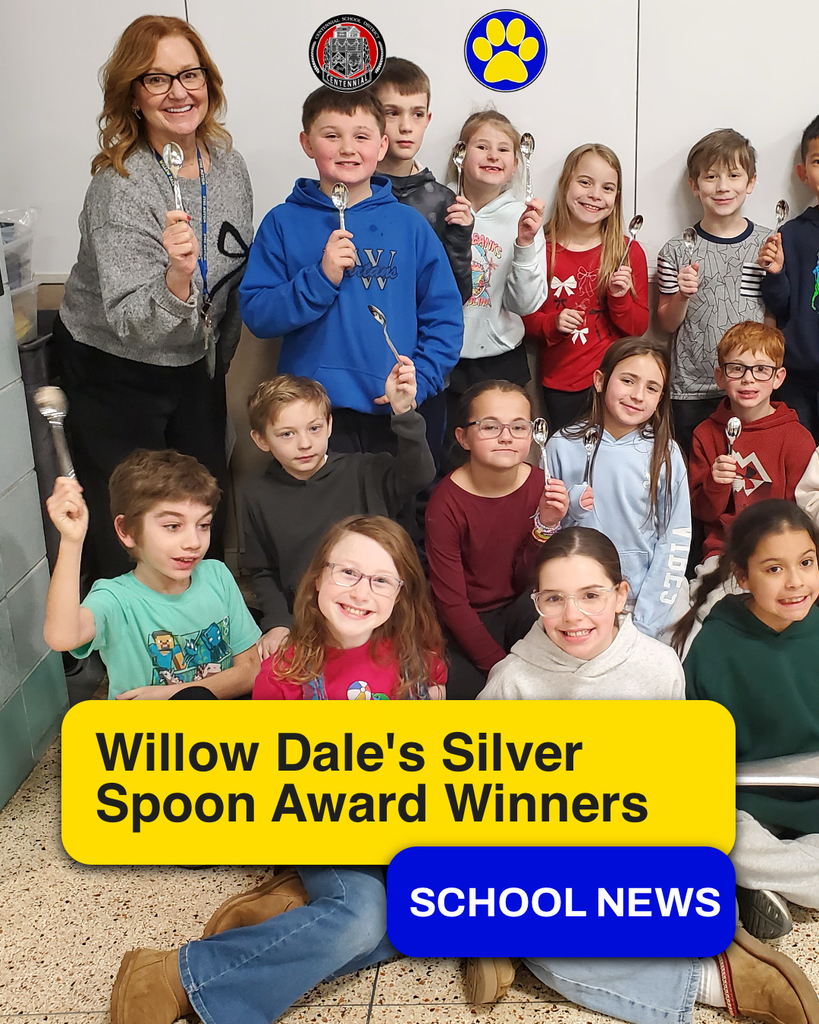 Photo of Willow Dale staff and students celebrating them being the Spoon Award Winners