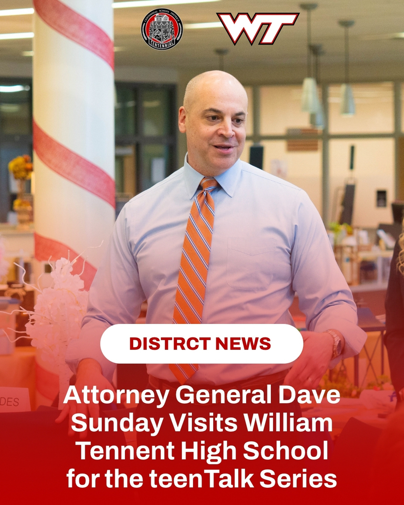 Attorney General Dave Sunday talking at WTHS with Bucks County students for the teenTalk Series