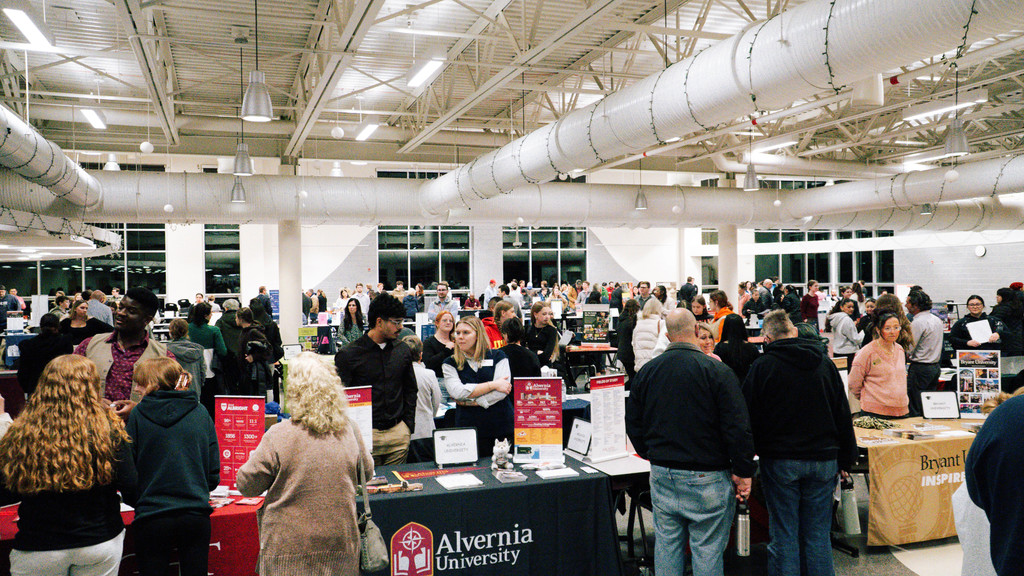 Parents and students attending the WTHS College Fair on March 6, 2026