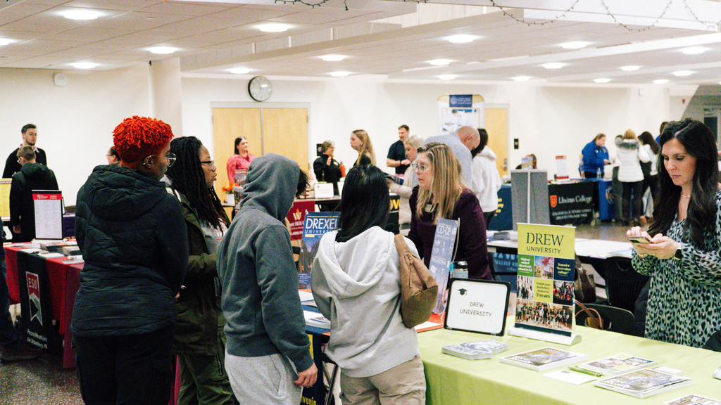 Parents and students attending the WTHS College Fair on March 6, 2026