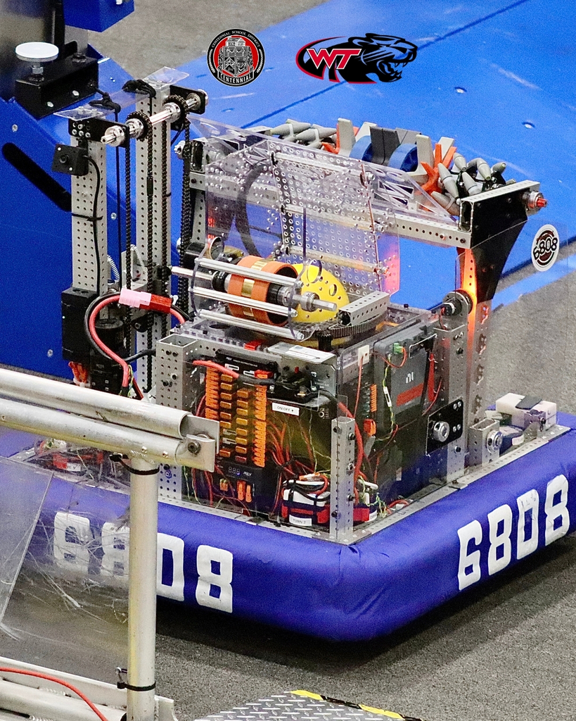 WTHS Robotics team robot during its first season competition