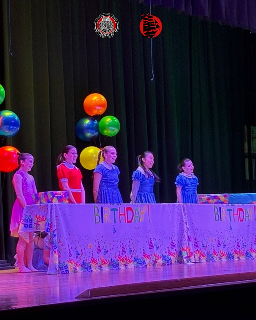 Students performing for a play