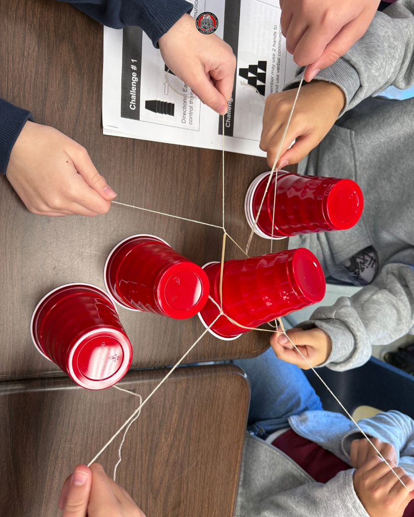 Klinger Middle School Seventh Graders Tackle Teamwork Challenge in Mrs. Wilson's STEM Lab