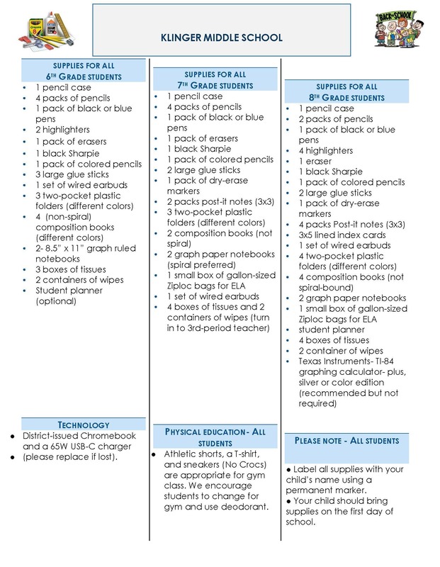 supply list