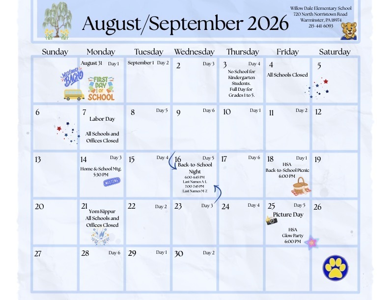 August/September 2026 Calendar