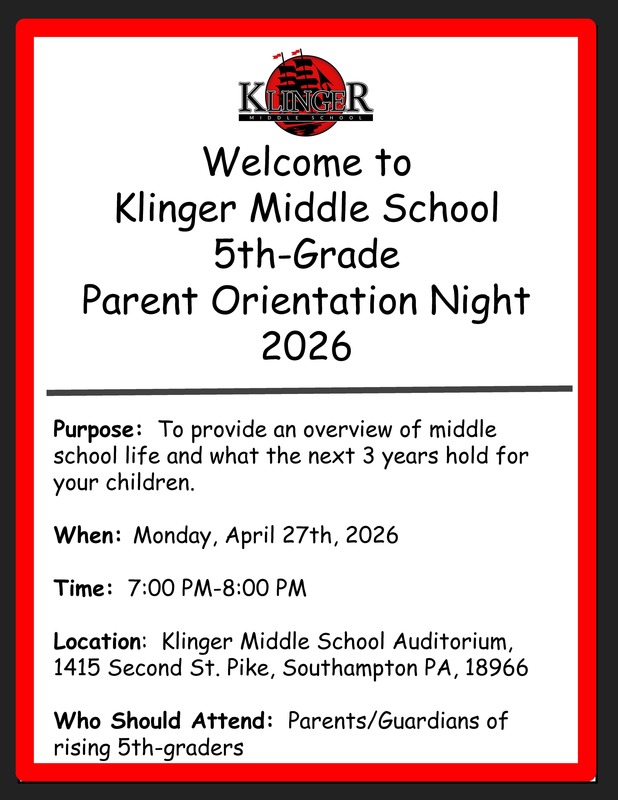 5th grade parent orientation