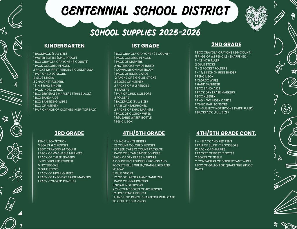 School Rams Supply List 1