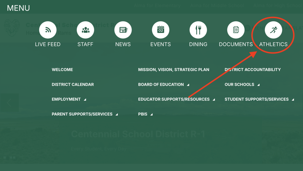 Athletics Tab