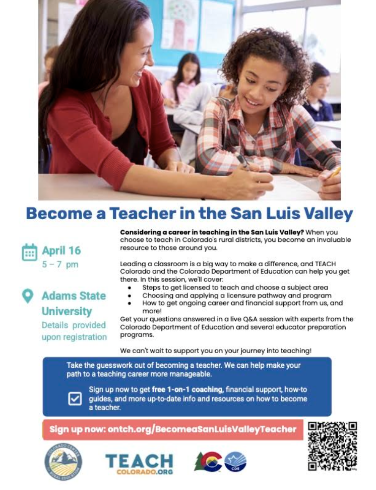 Become a teacher event flier